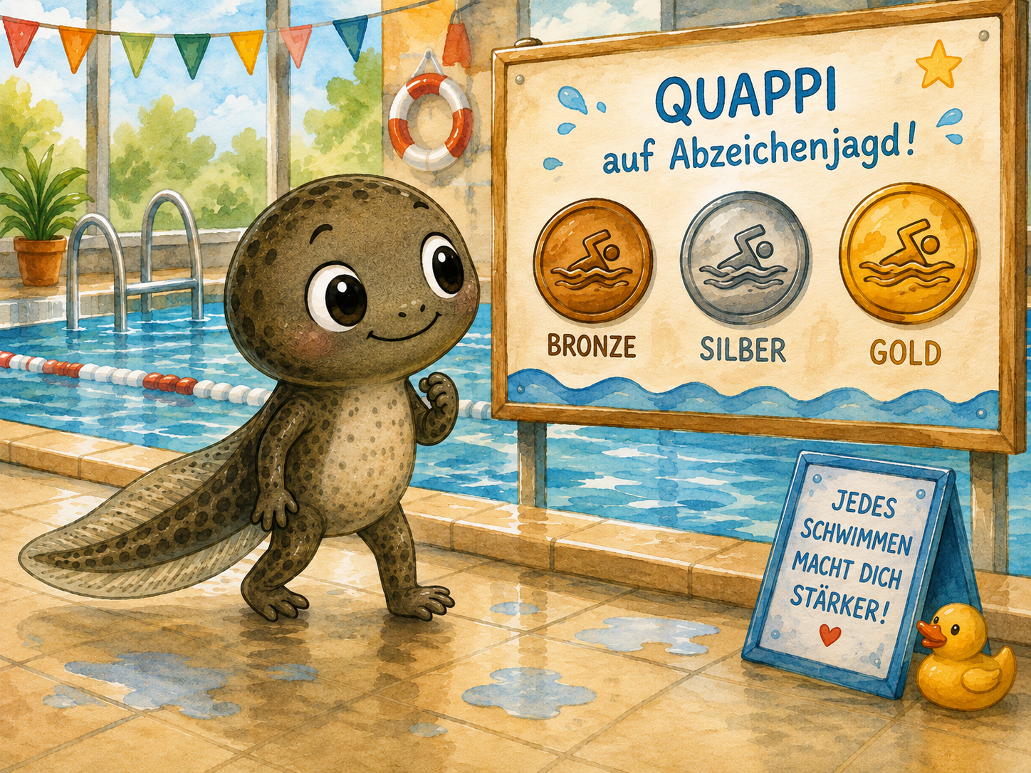 Quappi auf Abzeichenjagd für Bronze, Silber und Gold